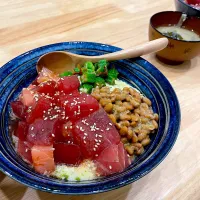 マグロネバネバ丼|もやぴさん