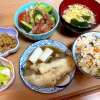 青天の霹靂で山菜ごはん🍚|かおちゃんさん