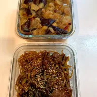 鶏と茄子の南蛮漬　牛肉とごぼう炒め|ルナピーボールさん