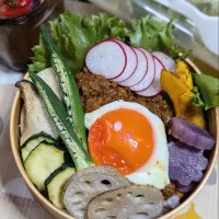 本日のお弁当〜ガッツリキーマカレー弁当|f.1125beさん