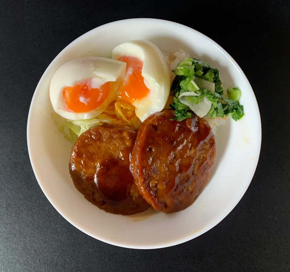 マルシンハンバーグで照り焼きハンバーグ丼|そらまめさん