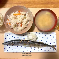 2024/11/18 北海道サンマグリル、舞茸炊き込みご飯、大根葉味噌汁|kykyさん