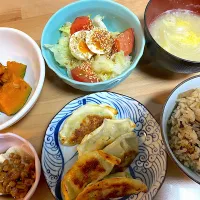 しそ餃子とカボチャの煮物🥟🎃|かおちゃんさん