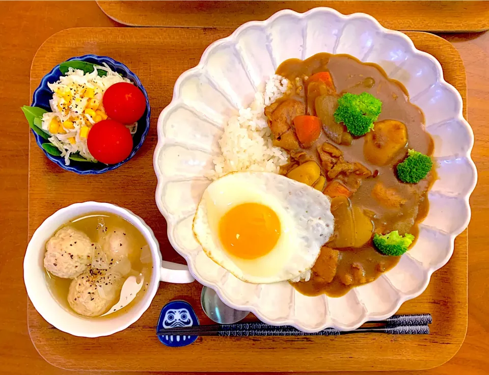 カレーライスと肉団子スープの献立|すずさん