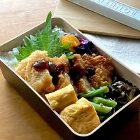 ⚫︎ささみチーズフライ　⚫︎たまご焼き　⚫︎いんげん胡麻和え　⚫︎茄子と甘とうがらし味噌和え|sacchiさん