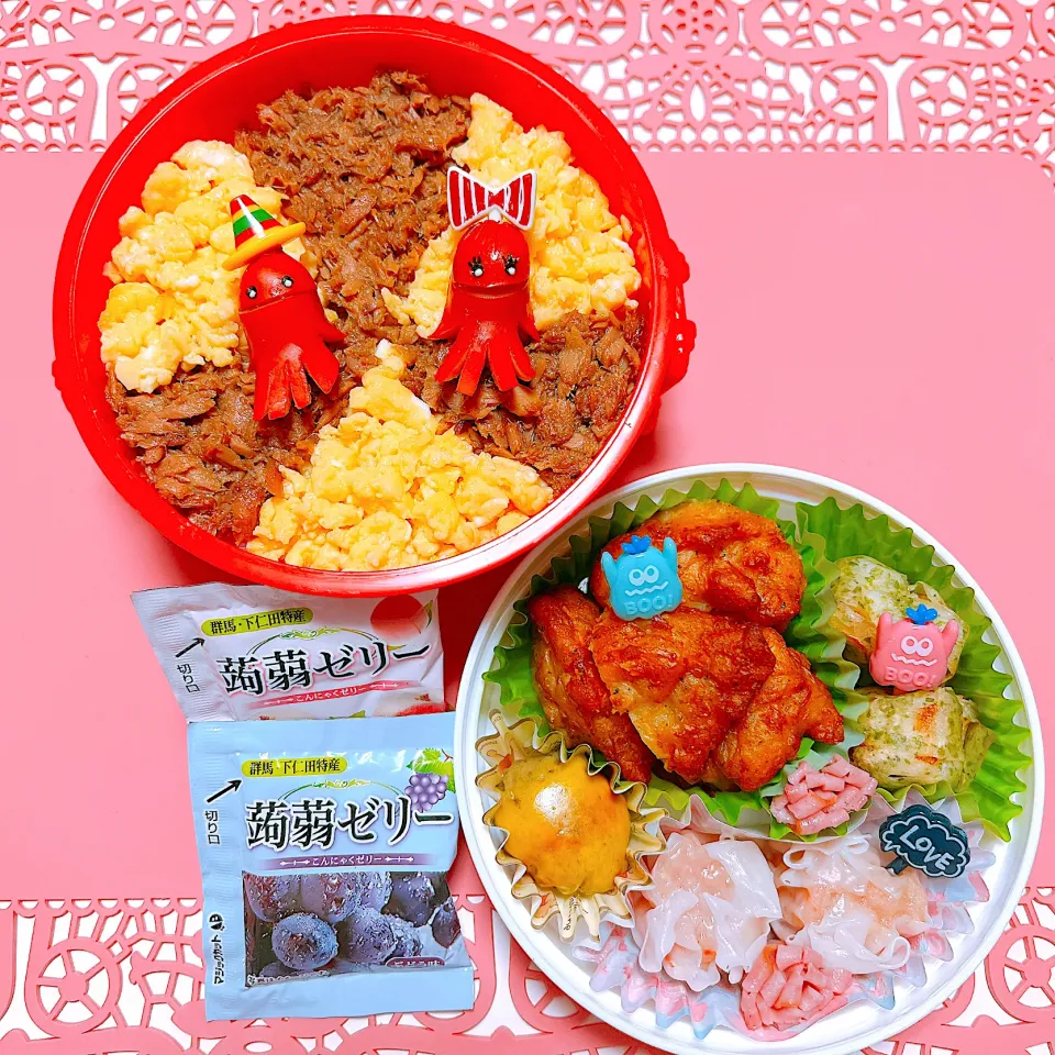 ツナそぼろ&炒り卵の2色丼お弁当🍱|miyurumoさん