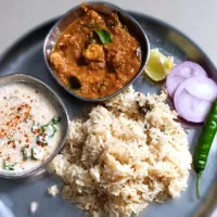 Ghee rice with prawns and okra yoghurt|Ram Ramさん