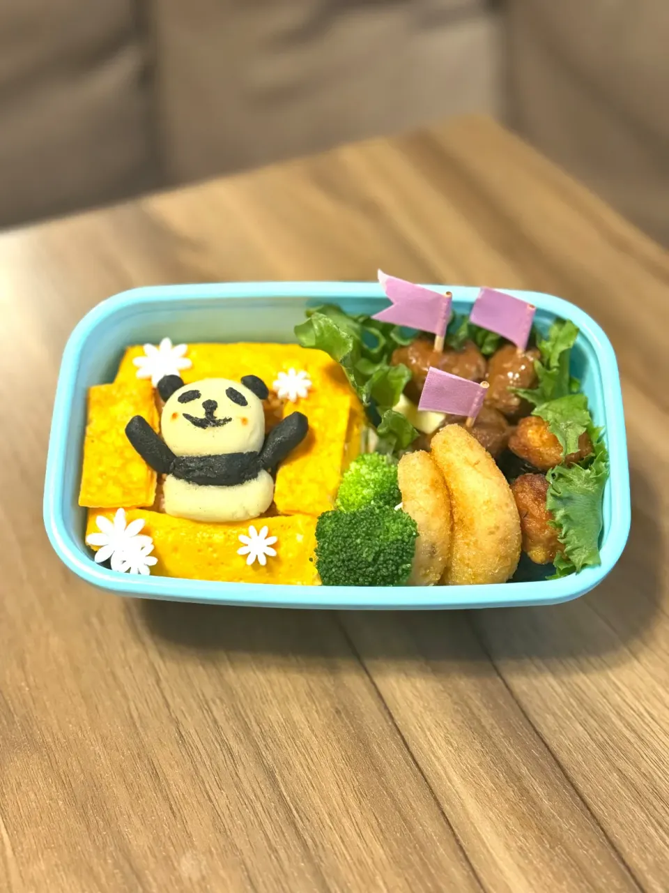 パンダのオムライス弁当🐼|つくねさん