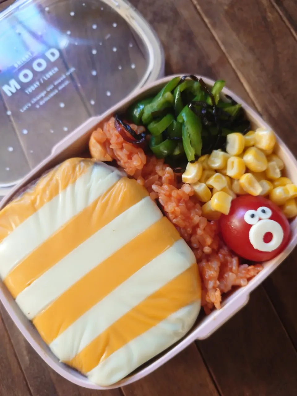 漢の…次女用🍱しましまチーズハンバーグ弁当|ᵏᵒᵘさん