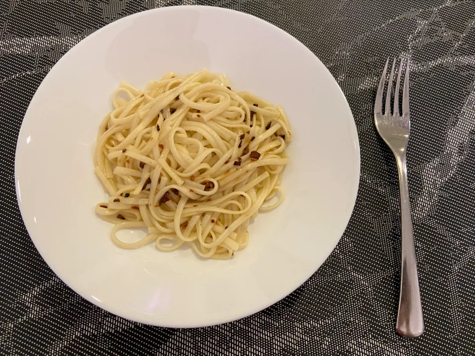 ペペロンチーノうどん|くまくまさん