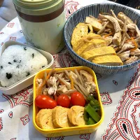 鳥ゴボウご飯弁当。味噌汁は茄子。|hanakoさん