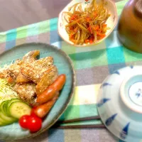 鯖の竜田揚げ＆きんぴらごぼう定食|石田 和佐さん