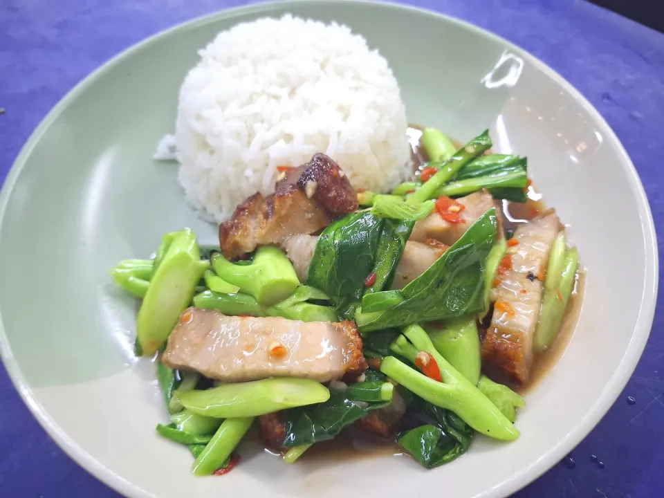 ข้าวคะน้าหมูกรอบ|Wittawat Seyayongkaさん