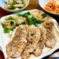 豚もも肉のピパーチ焼き  柑橘系に八角ぽい香りが仄かにする石垣島産の胡椒です|リフルシャッフルさん