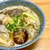 ゴマ豆乳牡蠣うどん|青空の梅干しさん