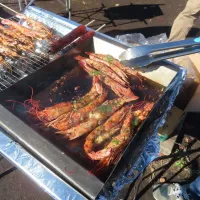 BBQの海老は、塩焼きと自家製ジェノベーゼ焼きで|Takeshi  Nagakiさん