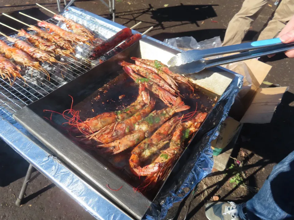 BBQの海老は、塩焼きと自家製ジェノベーゼ焼きで|Takeshi  Nagakiさん