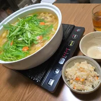 うどん鍋・炊き込み御飯🌺|chiyukiさん