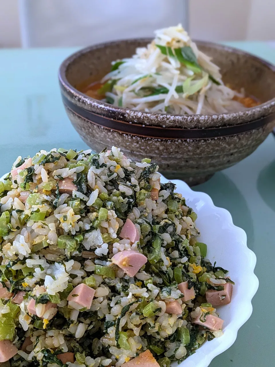 大根の葉炒飯＆味噌ラーメン❗|かずにゃさん