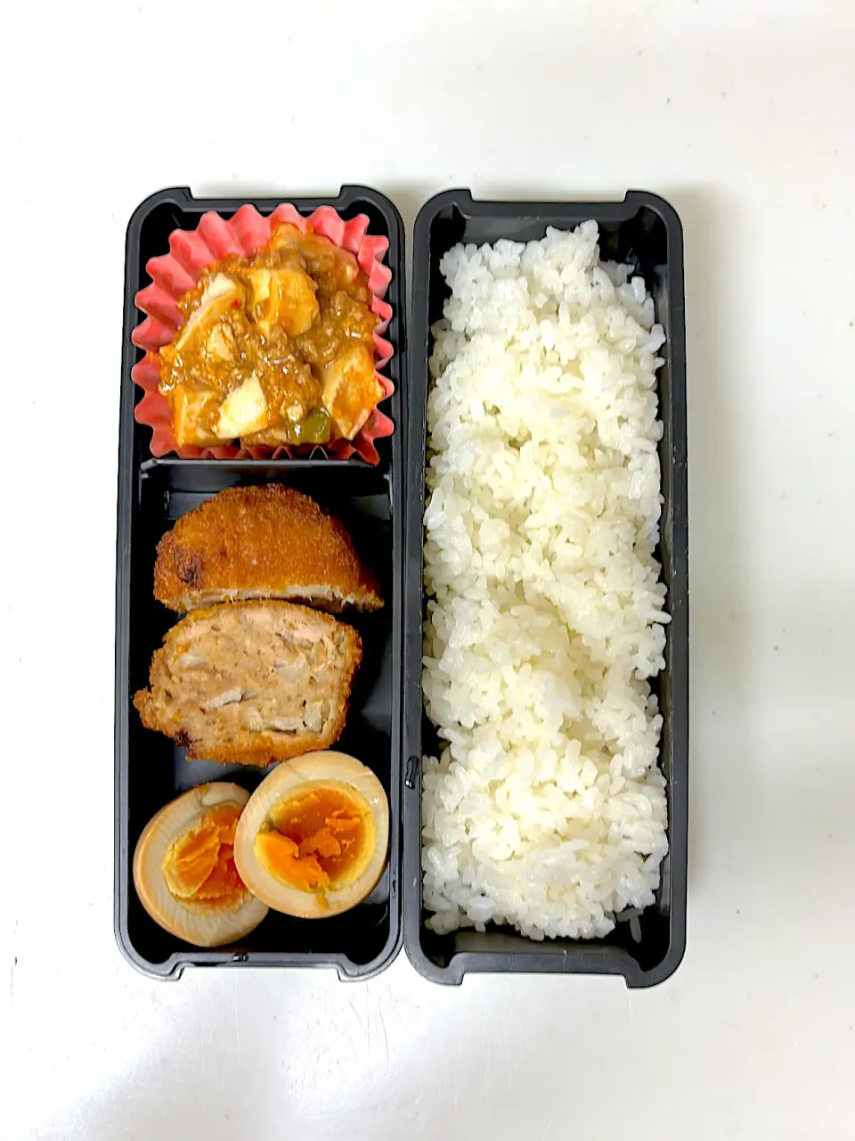 高3になった次男くんへ　メンチカツと麻婆豆腐弁当|晴れ時々弁当さん