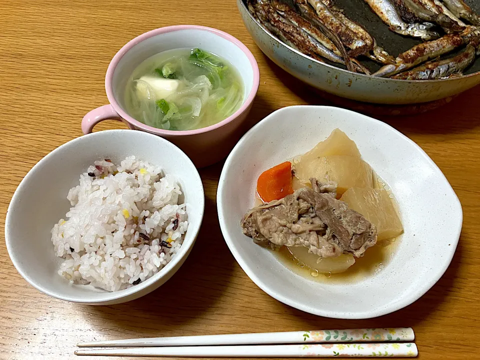 ＊ししゃもフライパンで焼いても美味しいのね🍳夕飯＊|＊抹茶＊さん