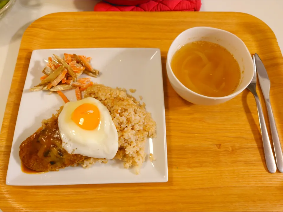 今日の夕食　ハンバーグ丼|pinknari🐰🌈さん