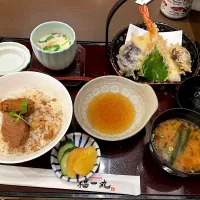 まぐろ飯と季節の天ぷら膳|こいちさん