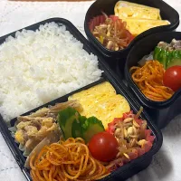 ナポリタンスパ＆肉じゃが弁当|アッキーさん