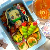 禰󠄀豆子の唐揚げ肉巻き弁当|ゆりえさん