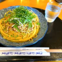 五右衛門パスタ〜豚しゃぶとたっぷり野菜の胡麻ダレ仕立て〜|ちびろ菌さん