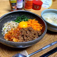 ビビンバ&白菜と鶏団子のスープ