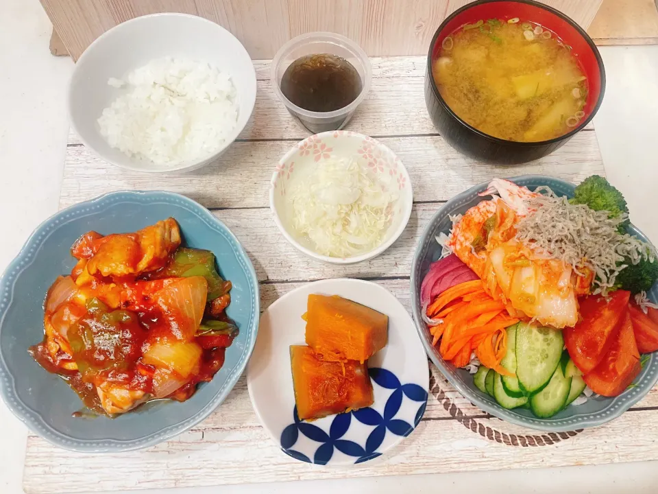 酢鶏と雪化粧かぼちゃの煮物|chou  chouさん