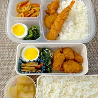 唐揚げ弁当。旦那さん、娘弁当。|ゆーこ。さん