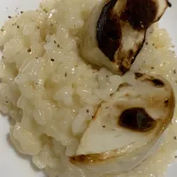 蕪のリーゾ、白トリフ風味Risotto alle rape, sapore di tartufo bianco|お家でbar!さん