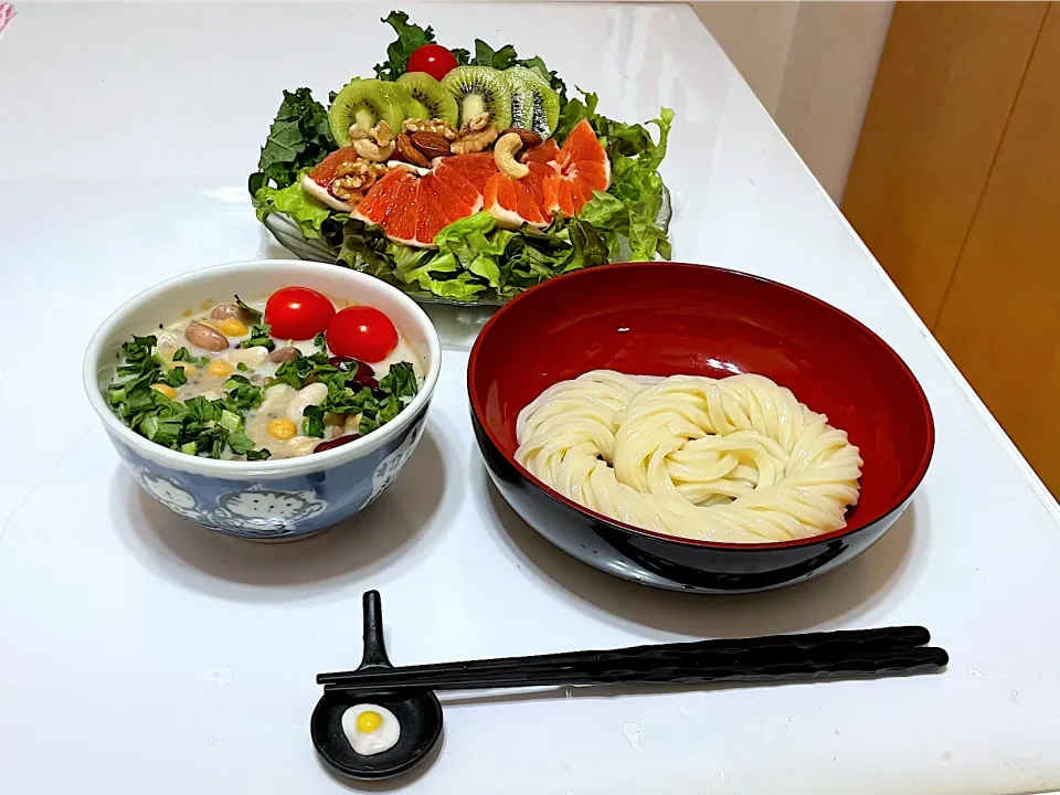 豆グリーンカレーつけ汁うどん|マニラ男さん