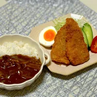 お昼ご飯　アジフライカレー| mimiさん