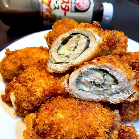 「ブルドック ウスターソース」を使ってみたSnapdishの料理・レシピ写真:ささみロールカツ(大葉チーズ)