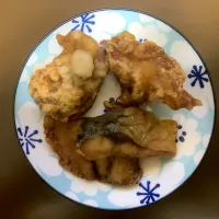 オリジン 若鶏のこだわり唐揚げ(醤油)&さばの竜田揚げ|ばーさんさん