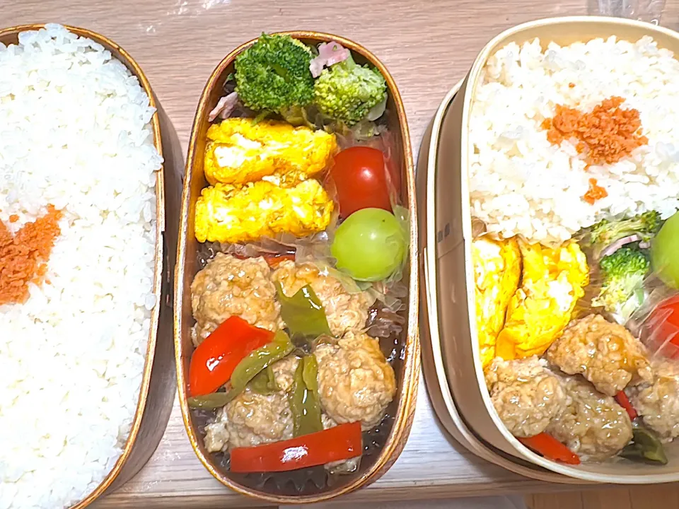 鶏団子の甘酢餡弁当🍱|ふみふみさん