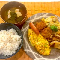 中学生息子のお昼ご飯🍚 なんちゃってお子様ランチ🍚|Snow10さん