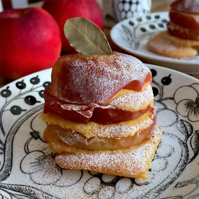 Snapdishの料理・レシピ写真:焼きりんごのミルフィーユ風🍎｜うちのりんごのおやつ♪とっておき♡特集