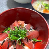 マグロ漬け丼と豚汁|🍒ふみりん🍒さん