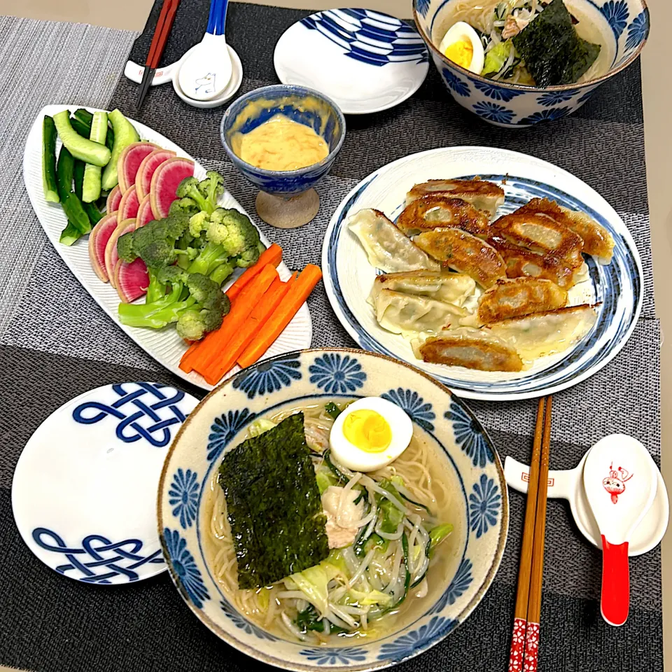 のどぐろラーメン、味噌マヨスティックサラダ、餃子|kekekeさん