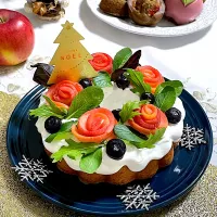 りんごのクリスマスリースケーキ🍎|シフォンさん