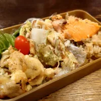 タコ天、ちくわの磯部揚げ、そーめんと白菜のチャンプル弁当(*^^*)|しーPaPaさん