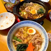 ごろっとガーリック鍋スープでたっぷり野菜と豚バラ鍋＆ラーメン|さらっと🍀さん