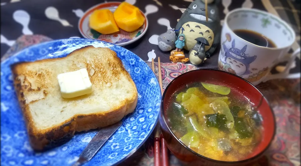 朝食のトースト&お味噌汁|イリヤさん