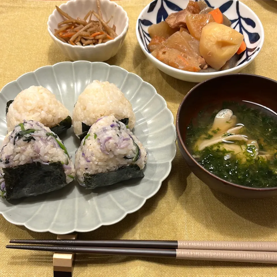 しらすとからし菜のおにぎり定食|Atelier Sekiさん