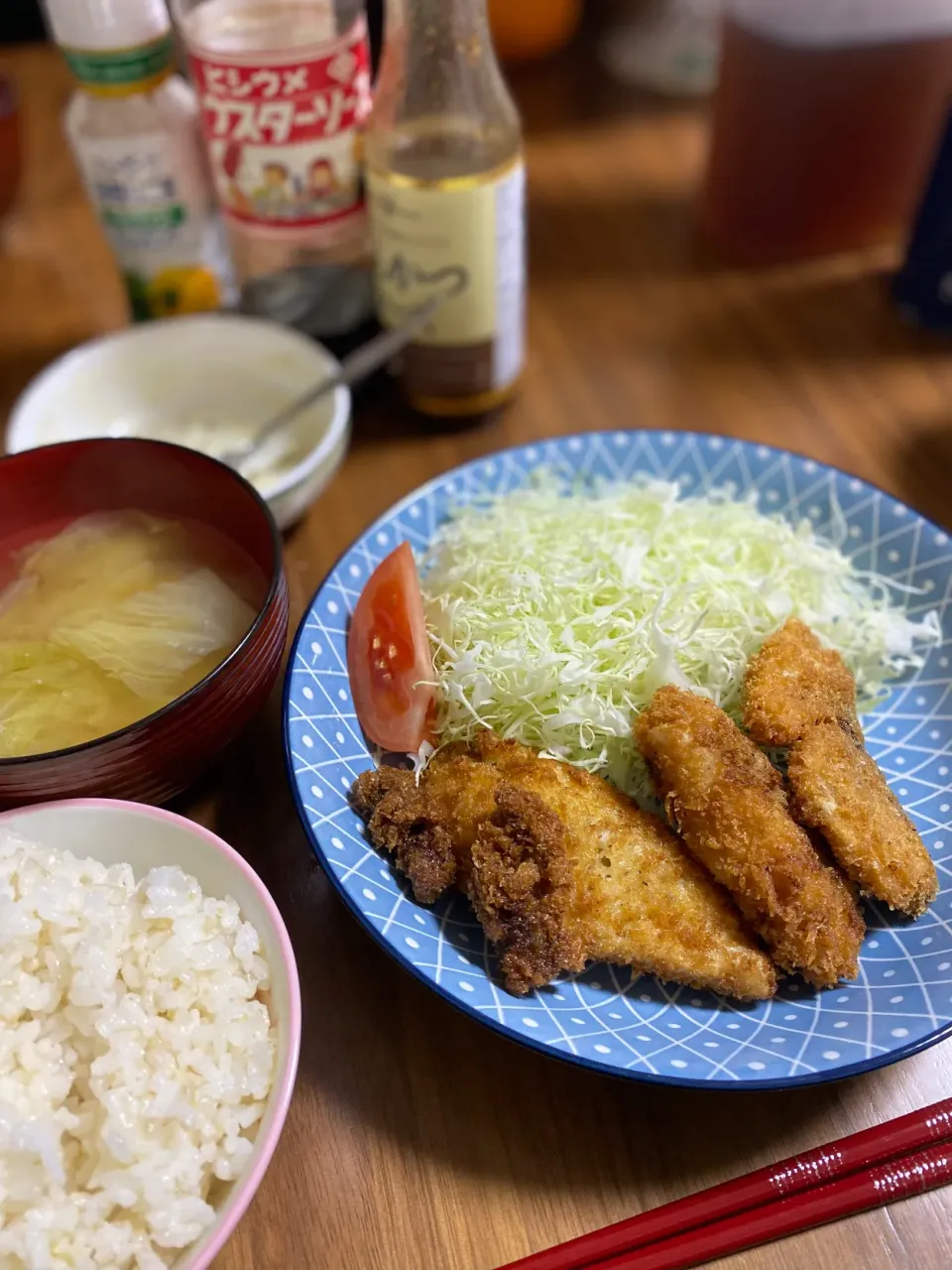 夜　揚げ物　　わかりづらい　　　　鱈と鮭|みちくんさん