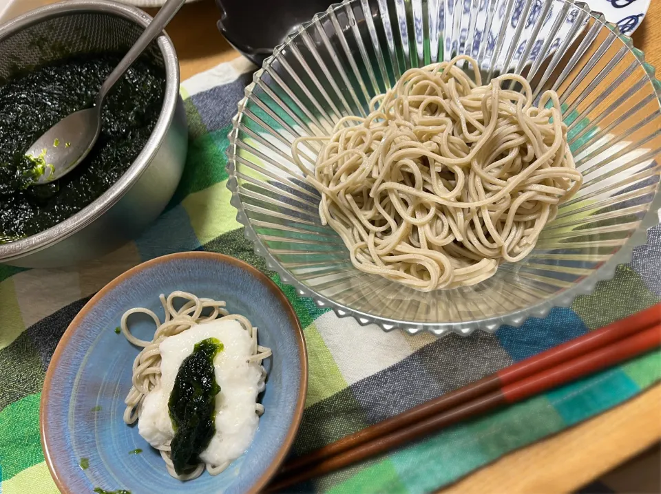 生青のりでとろろそば🥢|1614さん